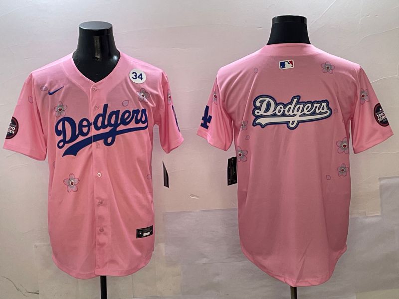 Men Los Angeles Dodgers Blank Pink Sakura Edition 2025 Nike MLB Jersey style 16